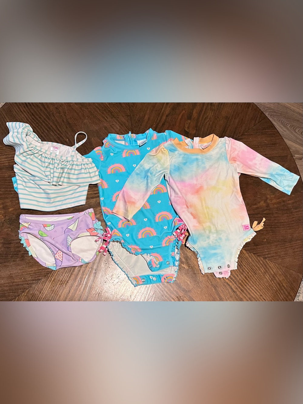 RuffleButts Swimwear Bundle 18-24M | 3 Swimsuits Rash Guards Bikini Set